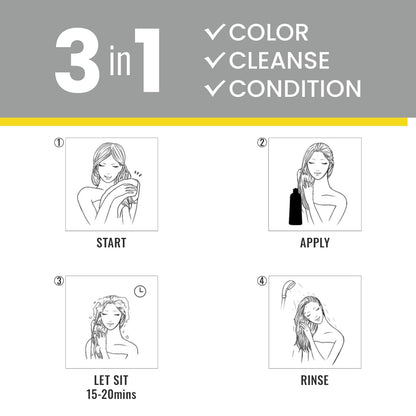 Black Hair Dye Shampoo 3 in 1