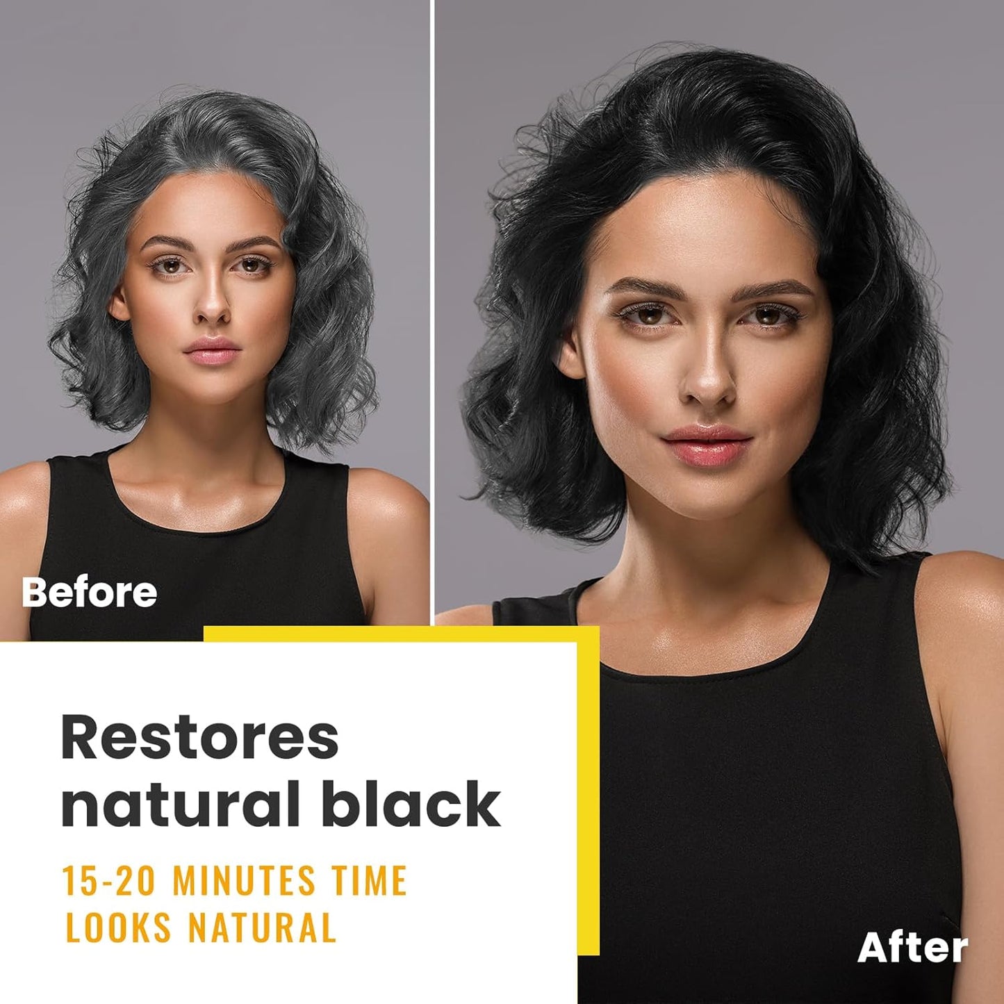 Black Hair Dye Shampoo 3 in 1